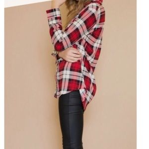 Garage flannel button up size xs tall